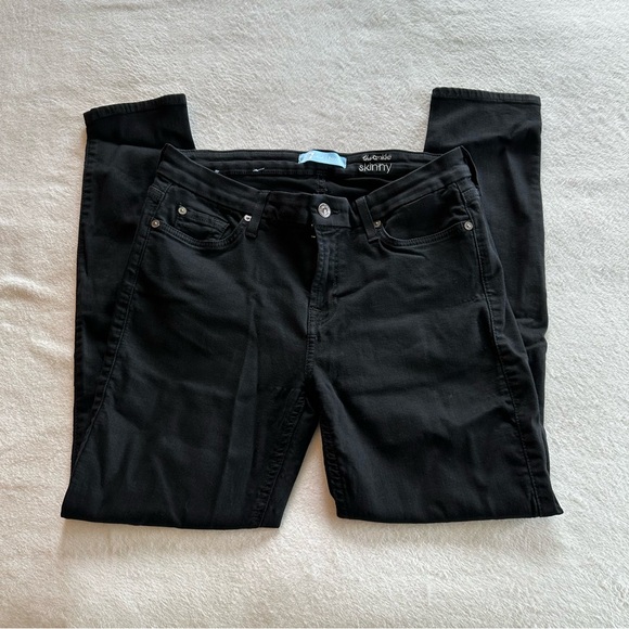 7 For All Mankind Black Skinny Jeans Sleek Design - Picture 1 of 9